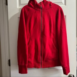 Dark Red scuba full zip hoodie size 14